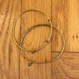 Hammered gold Alex and Ani bracelets
